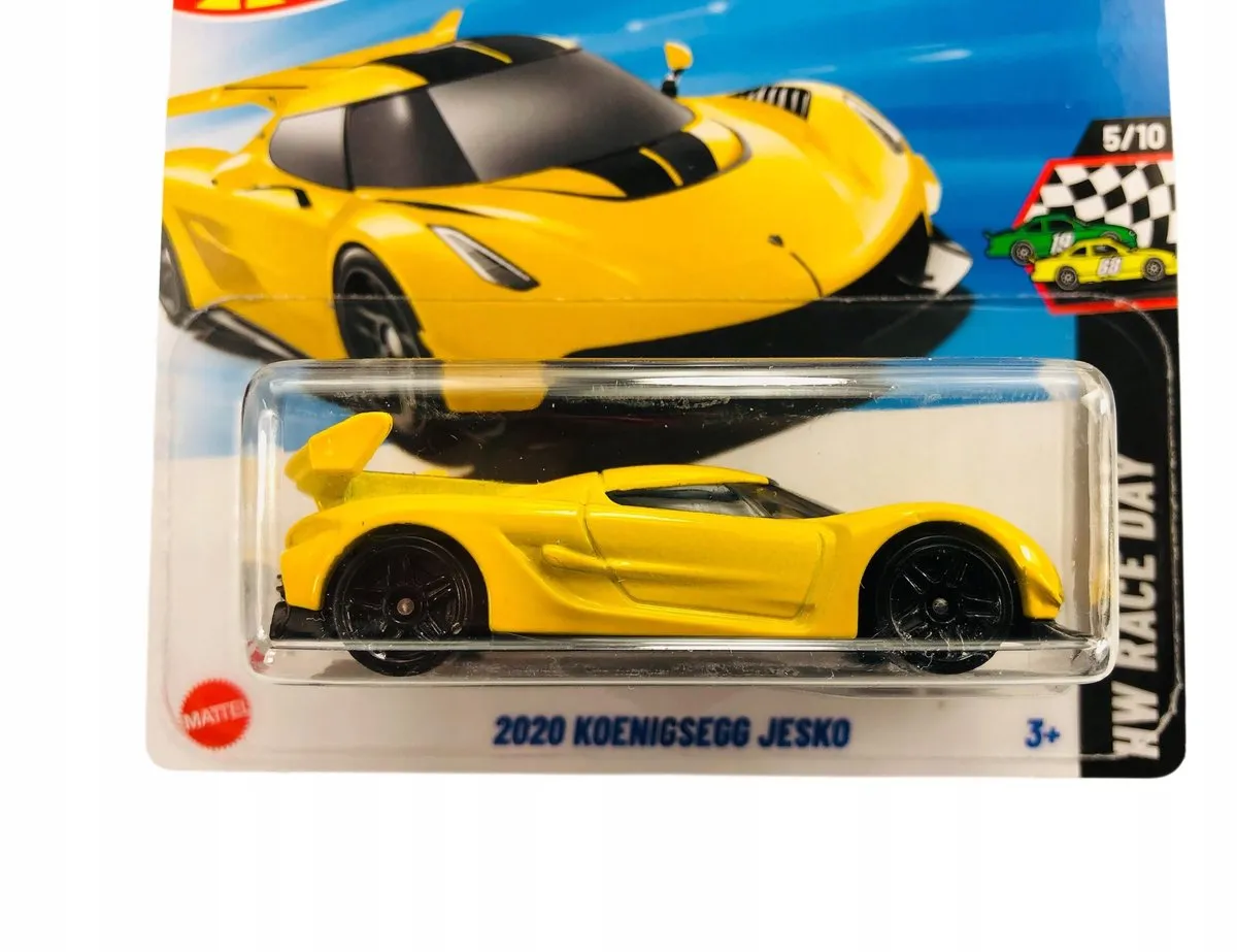 Hot Wheels Koenigsegg Jesko HYY66 1:64 - Geel/Zwart - afbeelding 2 van 3