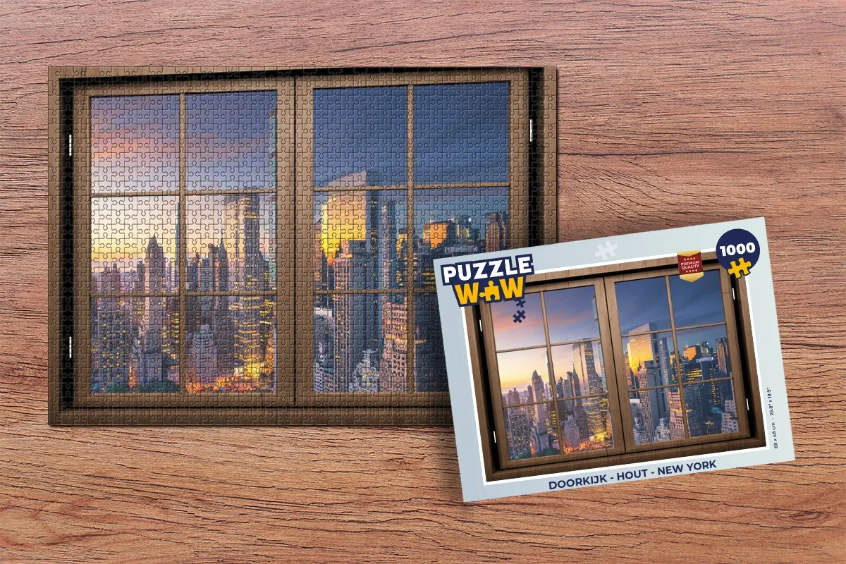 PuzzleWow Doorkijk Legpuzzel 1000 Stuks - New York - Multicolor