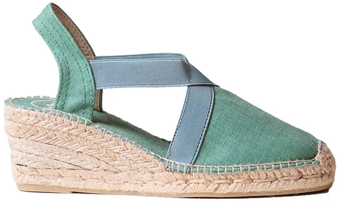 Veganistische espadrille met middelhoge sleehak