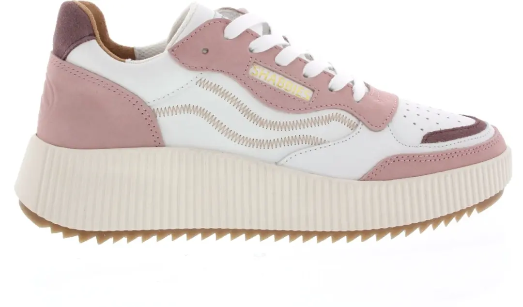 Dames Sneakers Shabbies Amsterdam Shabbies Amsterdam Chavi Ziggi White/pink Wit