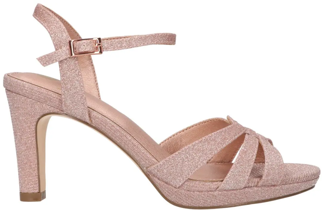 La Strada Sandaal Roze Glitter Textiel