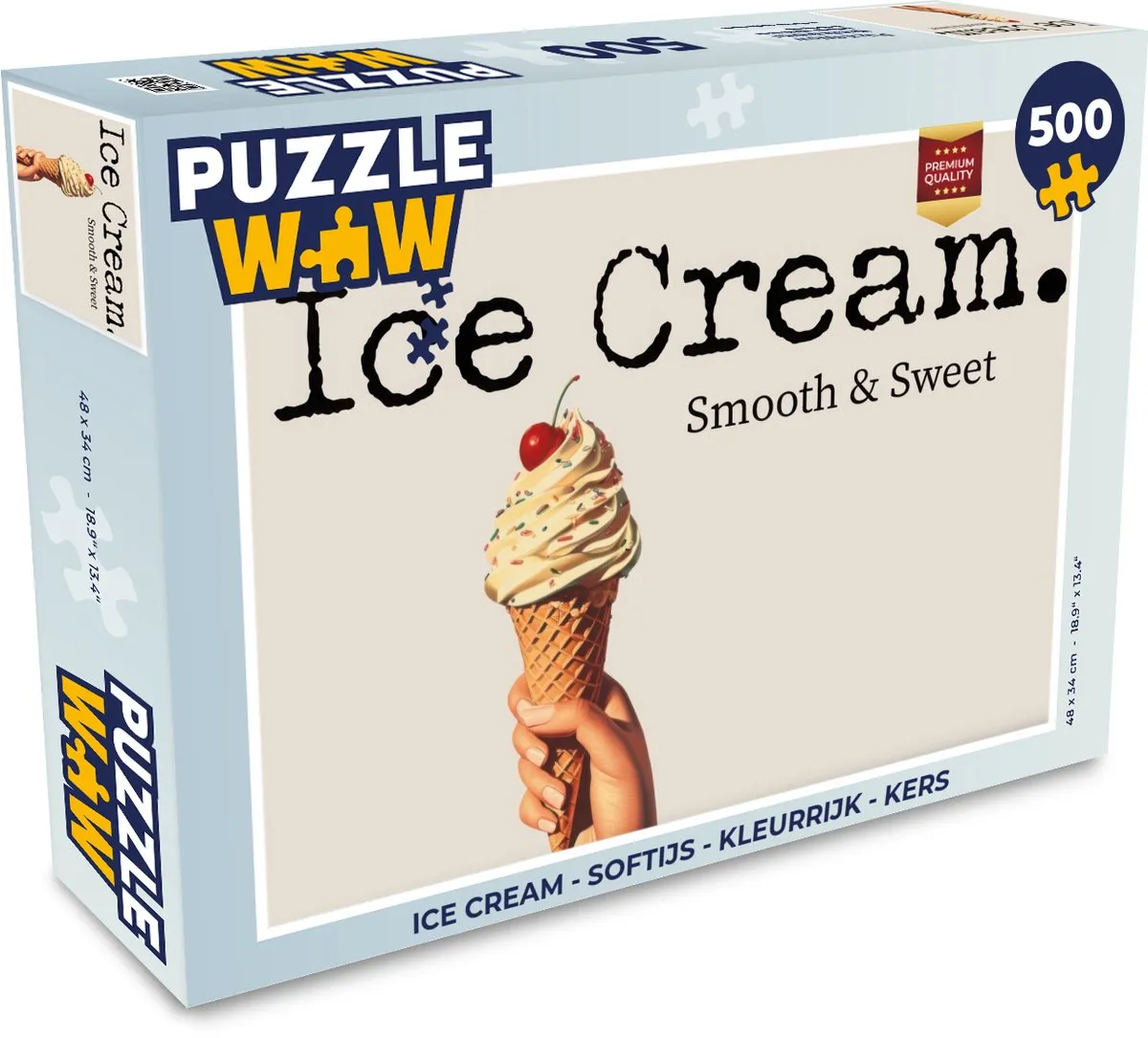 PuzzleWow Ice Cream Softijs Legpuzzel 500 Stuks - Kers
