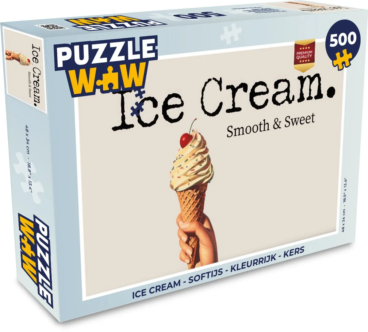 PuzzleWow Ice Cream Softijs Legpuzzel 500 Stuks - Kers