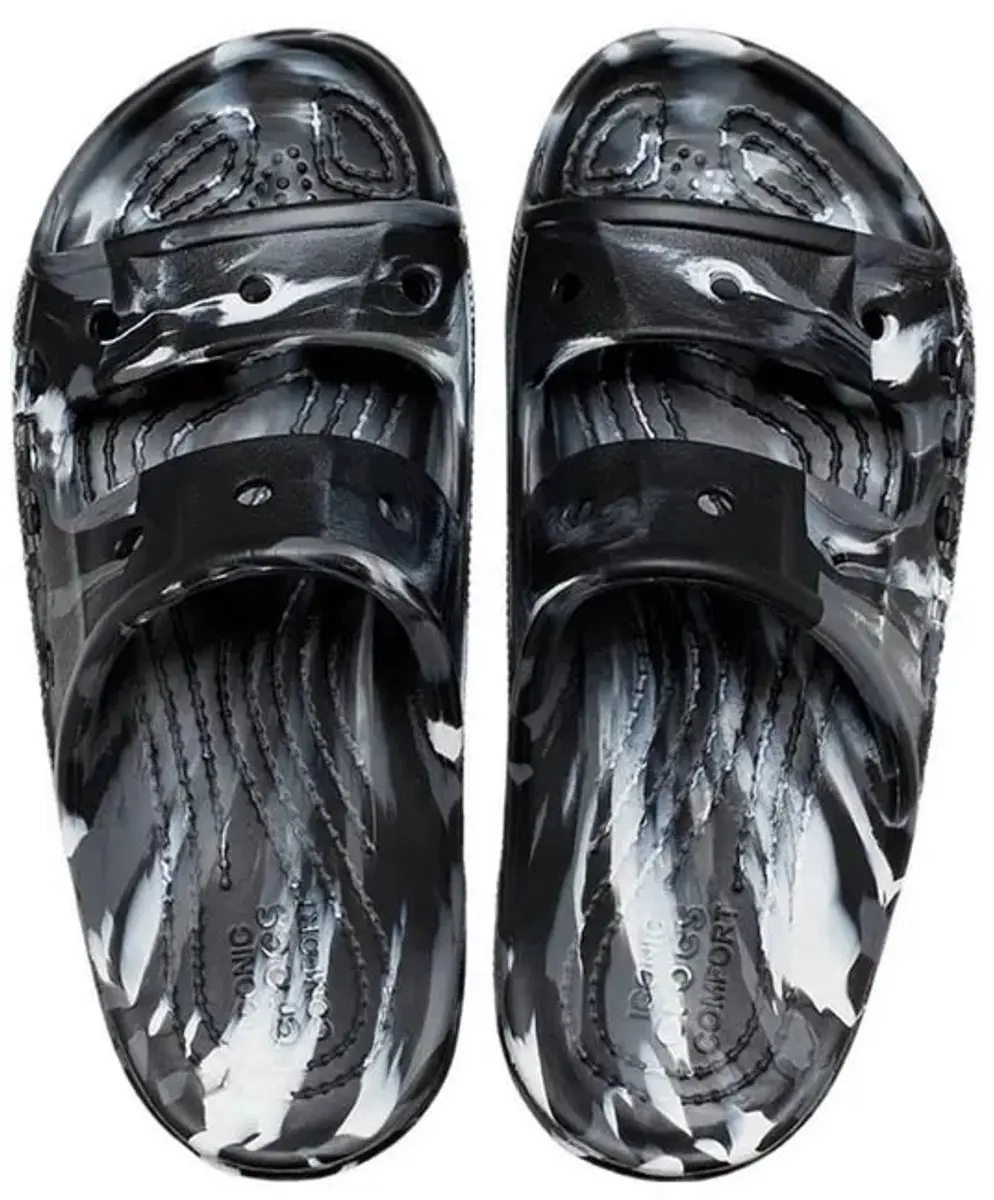 Crocs Baya Marbled Sandalen Zwart/Multi Maat 39/40 US M7/W9