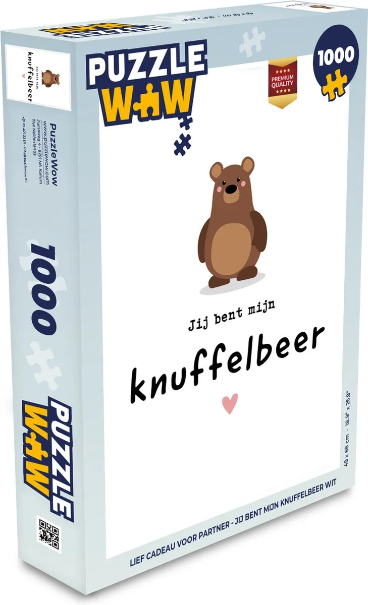 PuzzleWow Jij bent mijn knuffelbeer Legpuzzel 1000 Stuks
