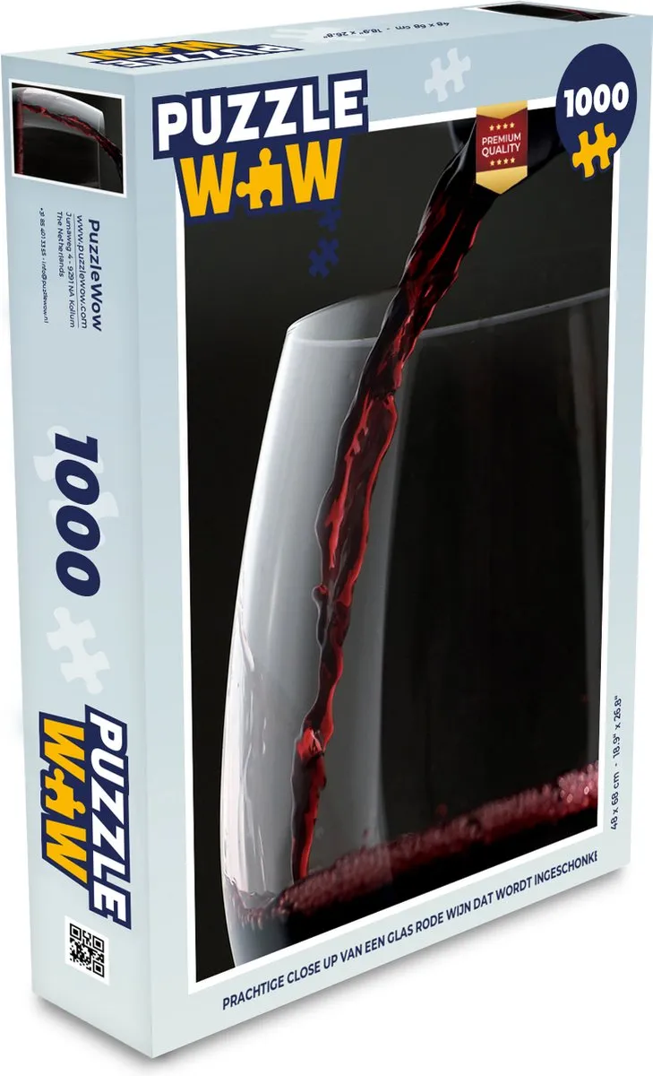 PuzzleWow Legpuzzel Rode Wijn 1000 Stuks - Multicolor