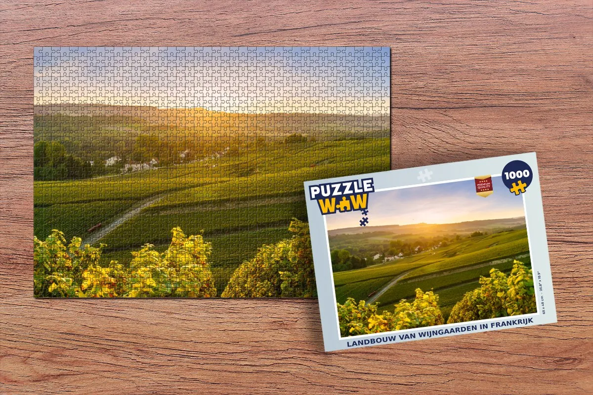 PuzzleWow Landbouw van Wijngaarden Frankrijk Legpuzzel 1000 Stuks - Multicolor
