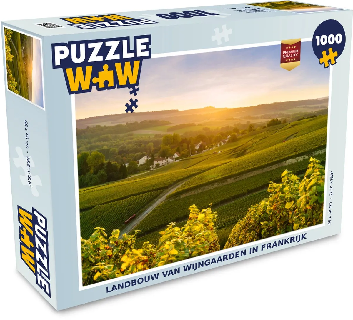 PuzzleWow Landbouw van Wijngaarden Frankrijk Legpuzzel 1000 Stuks - Multicolor