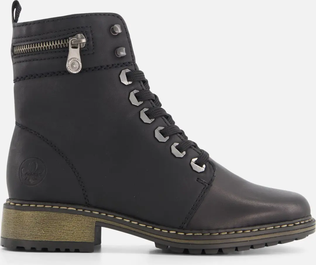 Rieker Veterboots zwart Synthetisch
