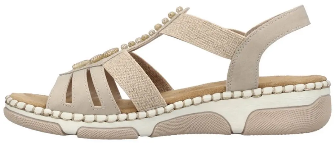 Rieker 66201 Sandalen Dames - 37 - Beige