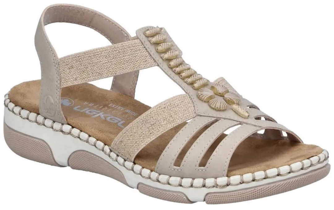 Rieker 66201 Sandalen Dames - 37 - Beige