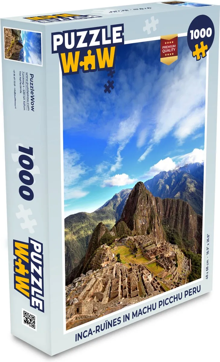 PuzzleWow Inca-ruïnes Machu Picchu Legpuzzel 1000 Stuks - Multicolor