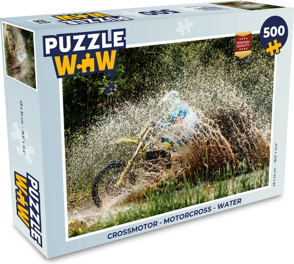 PuzzleWow Crossmotor Legpuzzel 500 Stuks - Multicolor