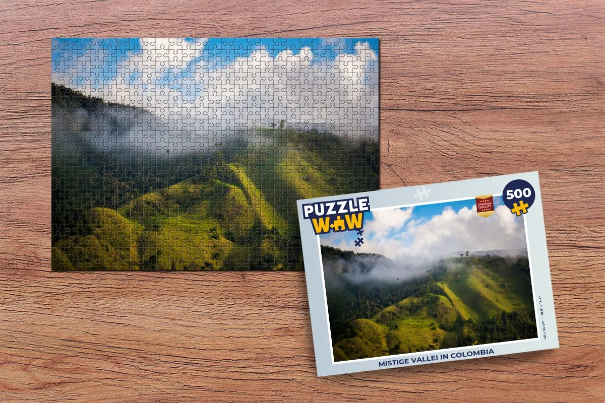 PuzzleWow Mistige Vallei Colombia Legpuzzel 500 Stuks - Multicolor