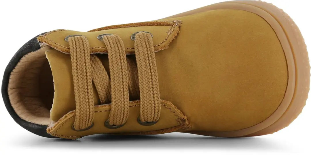 Shoesme Okergeel Veterbootje - Veterschoen Kind - Jongens - OCHRE - Nubuck - Maat 20