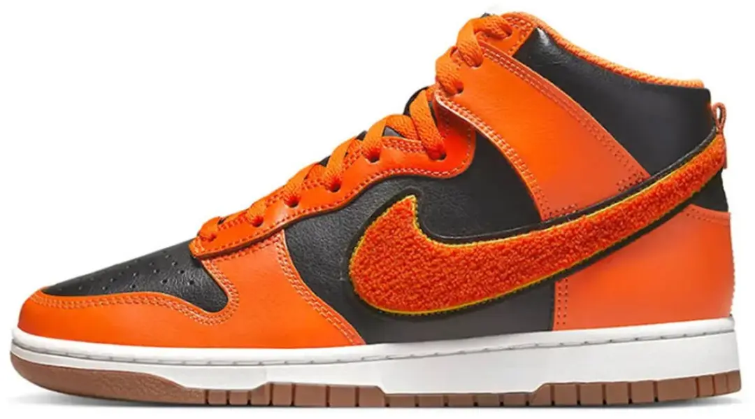Nike Dunk High Retro 'Chenille Swoosh Safety Orange'