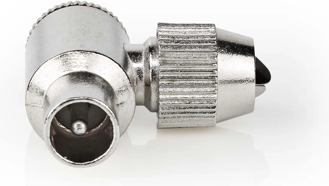 Nedis IEC Coax Connector 90° Male Vernikkeld 75 Ohm - 2 Stuks - afbeelding 2 van 4