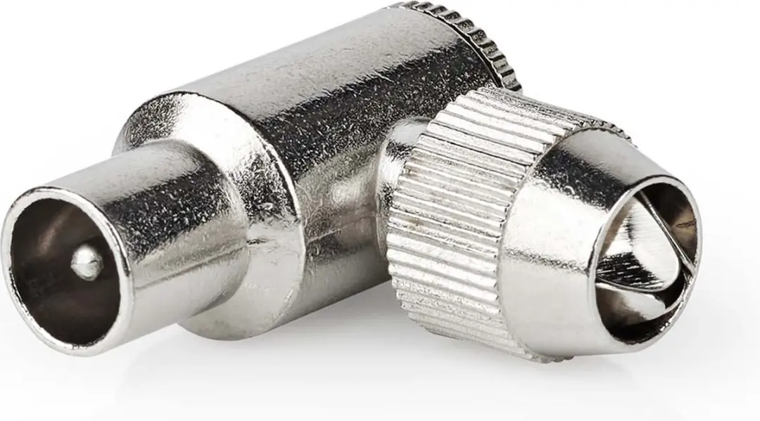 Nedis IEC Coax Connector 90° Male Vernikkeld 75 Ohm - 2 Stuks - afbeelding 3 van 4