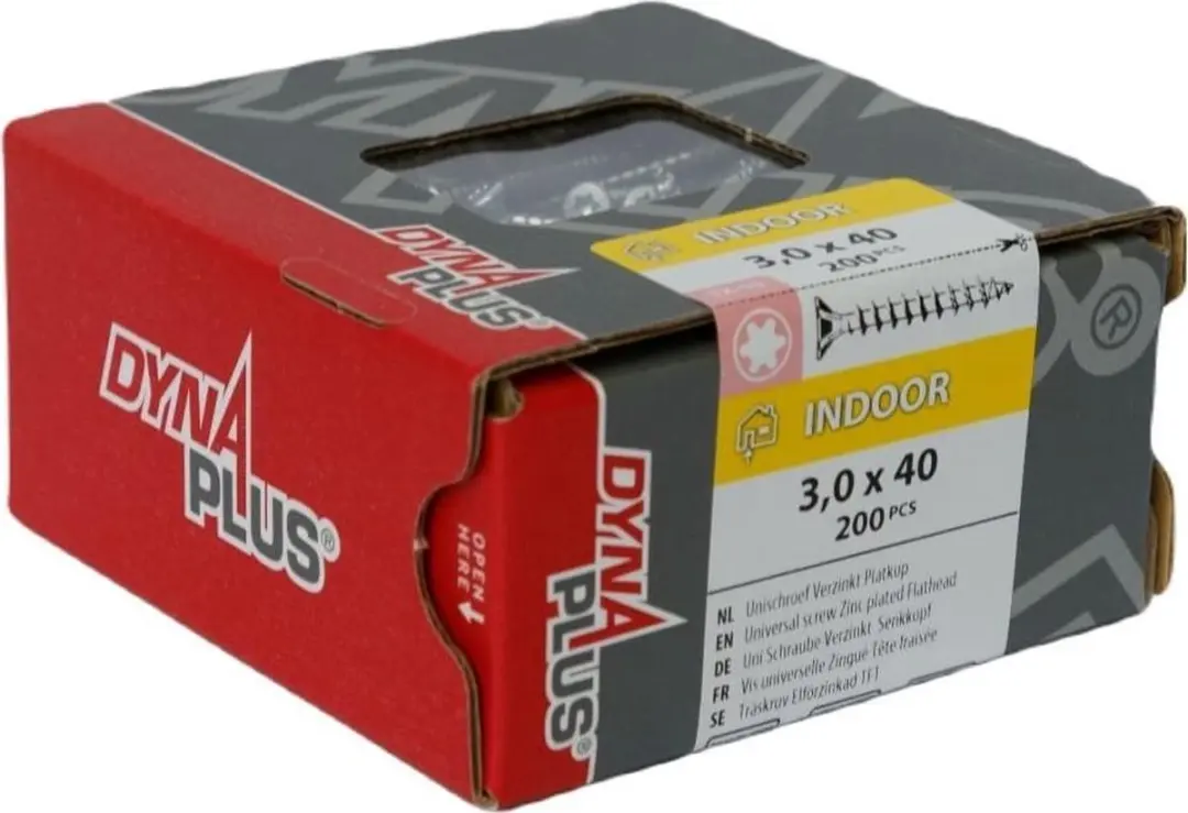 Dynaplus Unischroeven Torx 10 3x40mm - 200 Stuks - Verzinkt - afbeelding 3 van 4