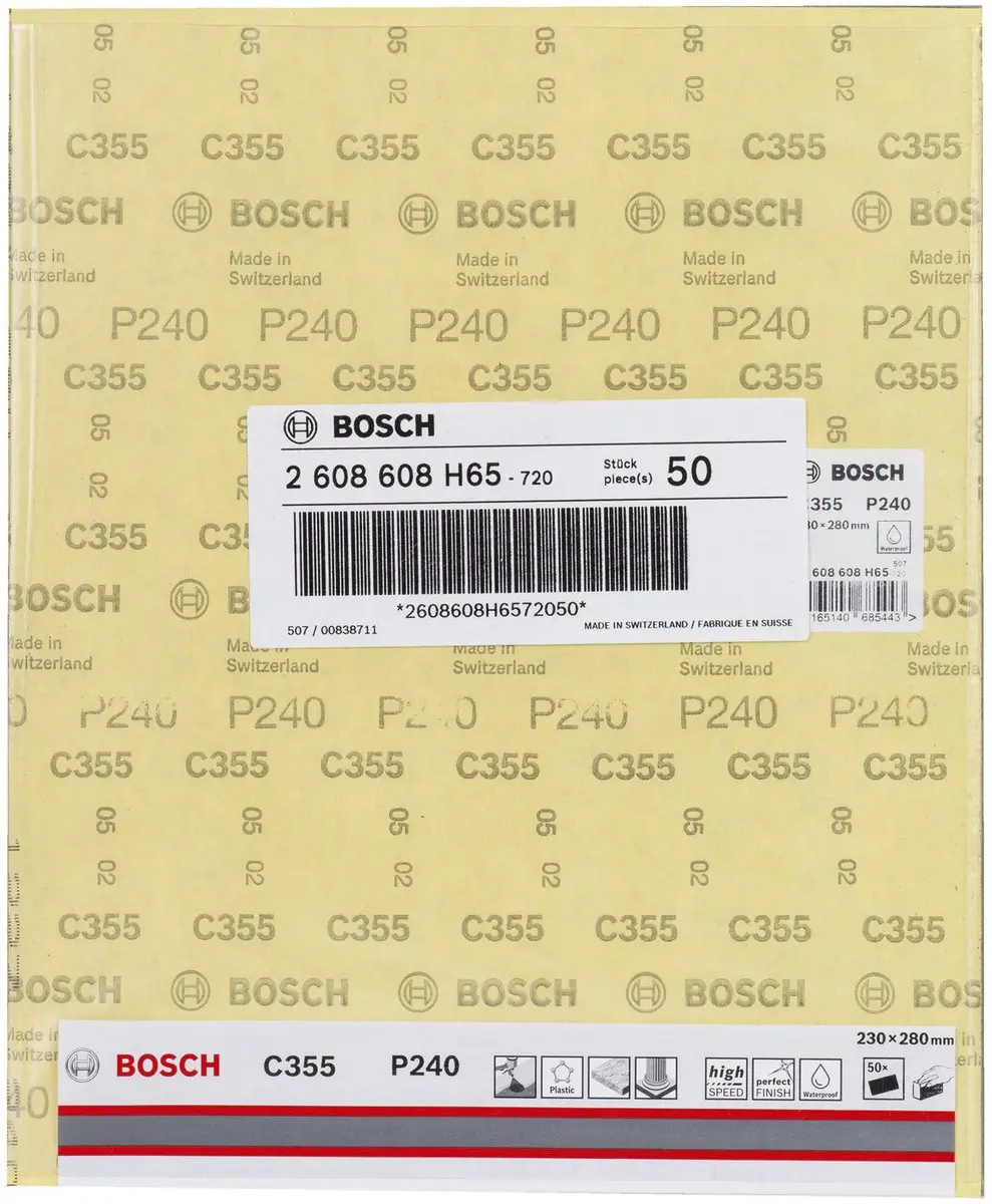 Bosch C355 Schuurblad Papier Watervast 230x280mm - 240 Stuks - afbeelding 5 van 6
