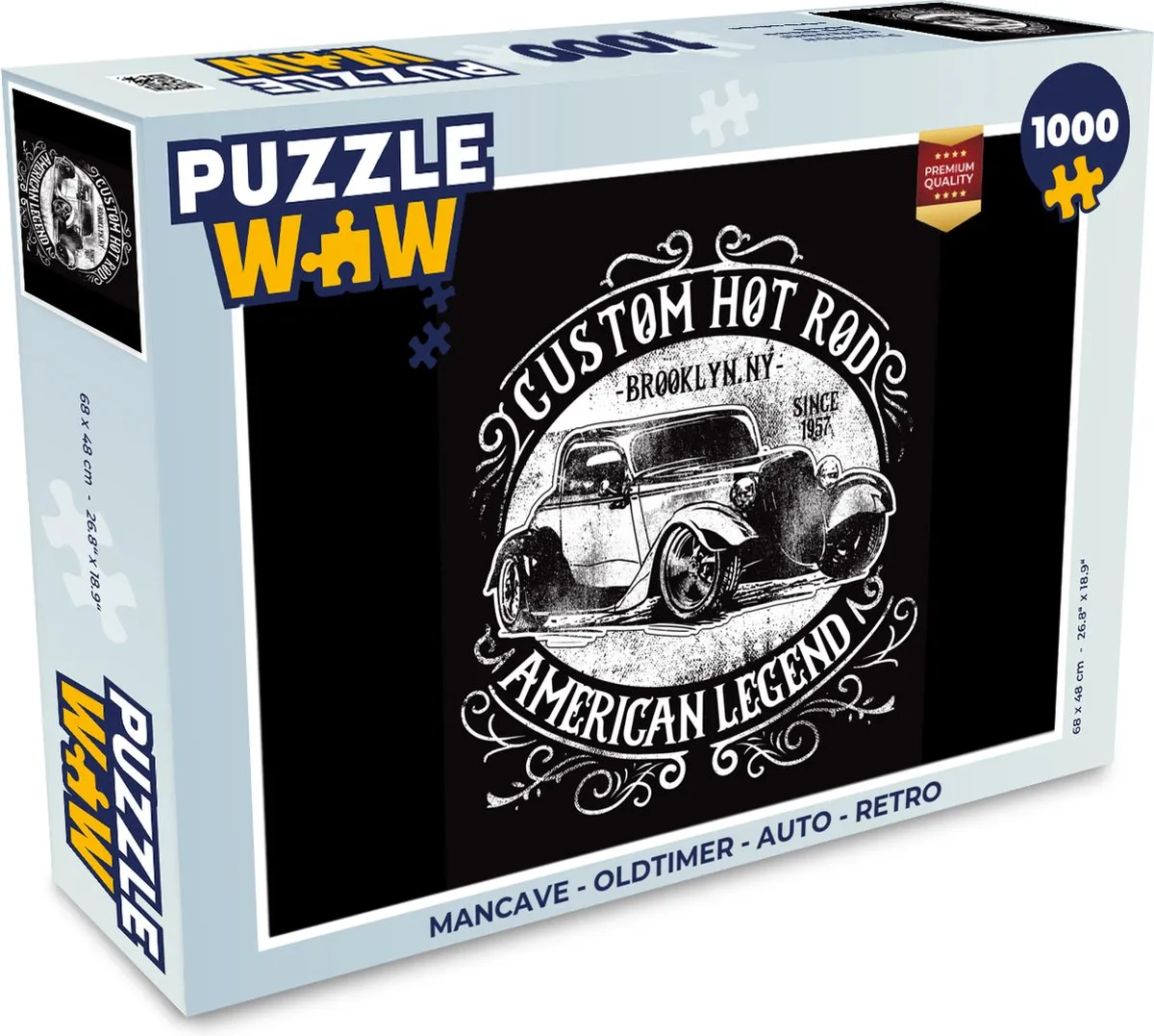 PuzzleWow Mancave Oldtimer Legpuzzel 1000 Stuks - Multicolor