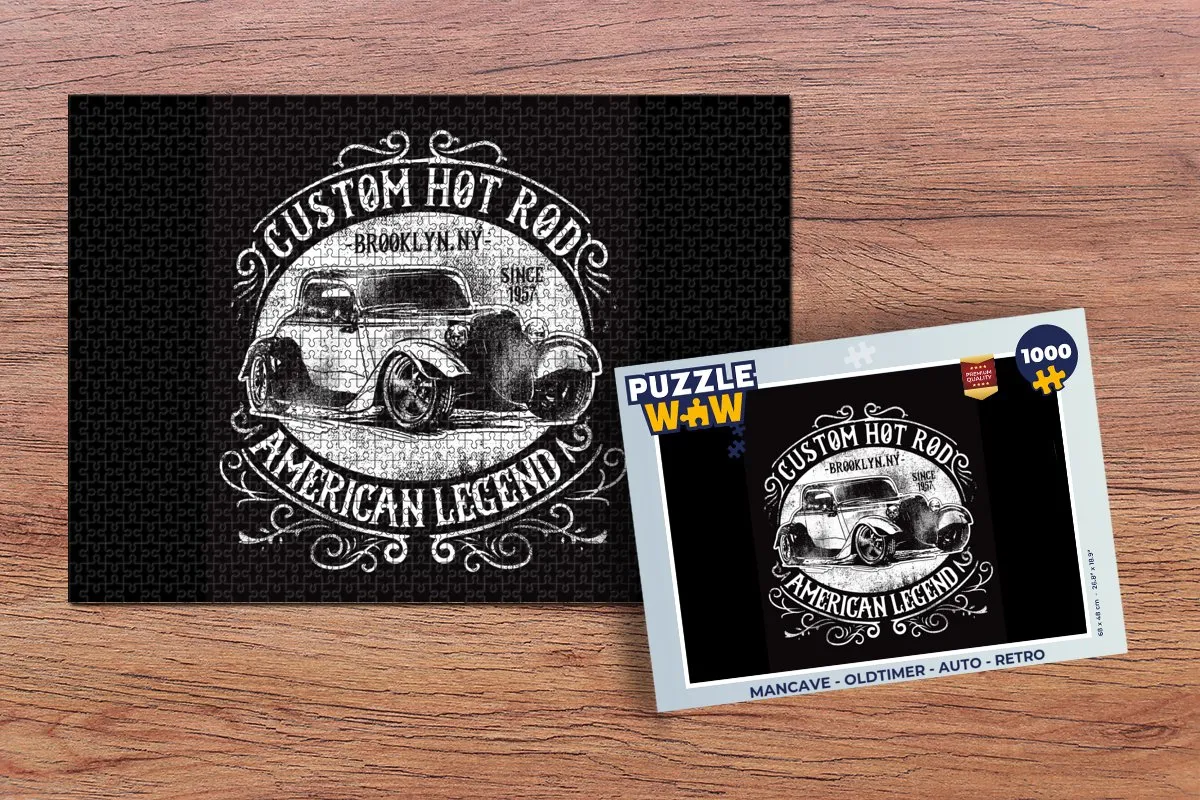 PuzzleWow Mancave Oldtimer Legpuzzel 1000 Stuks - Multicolor
