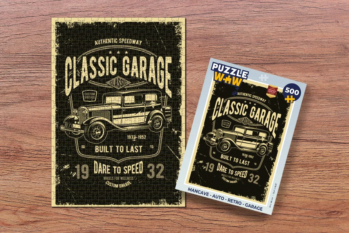 PuzzleWow Mancave Retro Garage Legpuzzel 500 Stuks - Multicolor