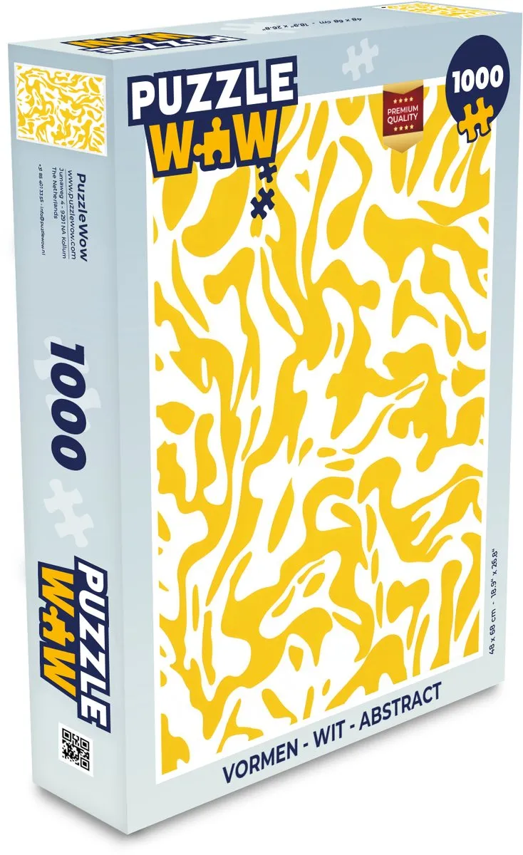 PuzzleWow Abstract Legpuzzel 1000 Stukken Wit - MPN 8721375315897