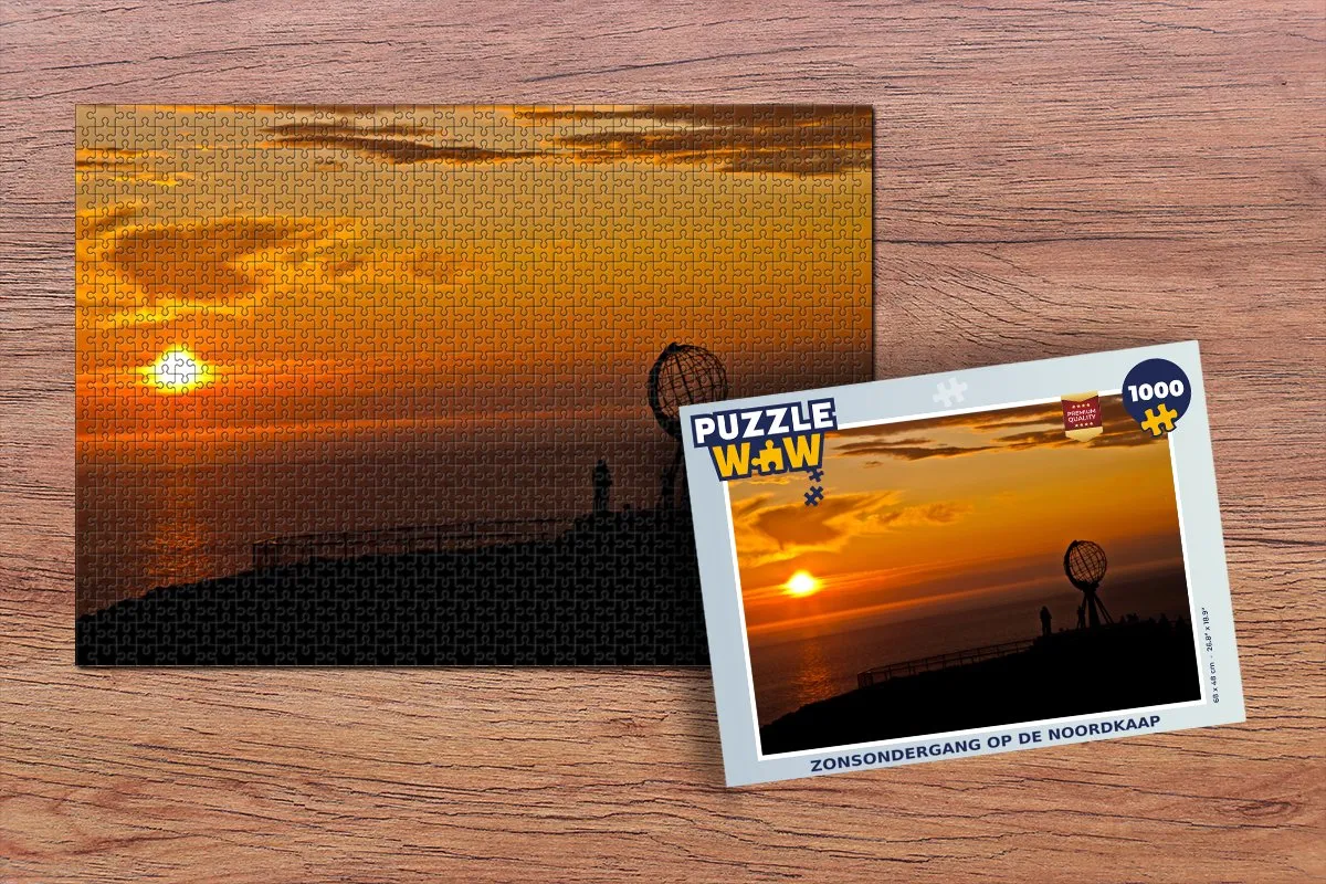 PuzzleWow Zonsondergang op de Noordkaap Legpuzzel 1000 Stuks - Multicolor