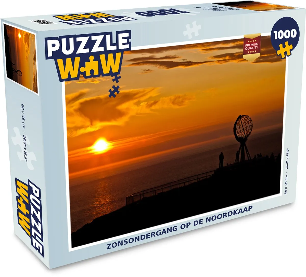 PuzzleWow Zonsondergang op de Noordkaap Legpuzzel 1000 Stuks - Multicolor