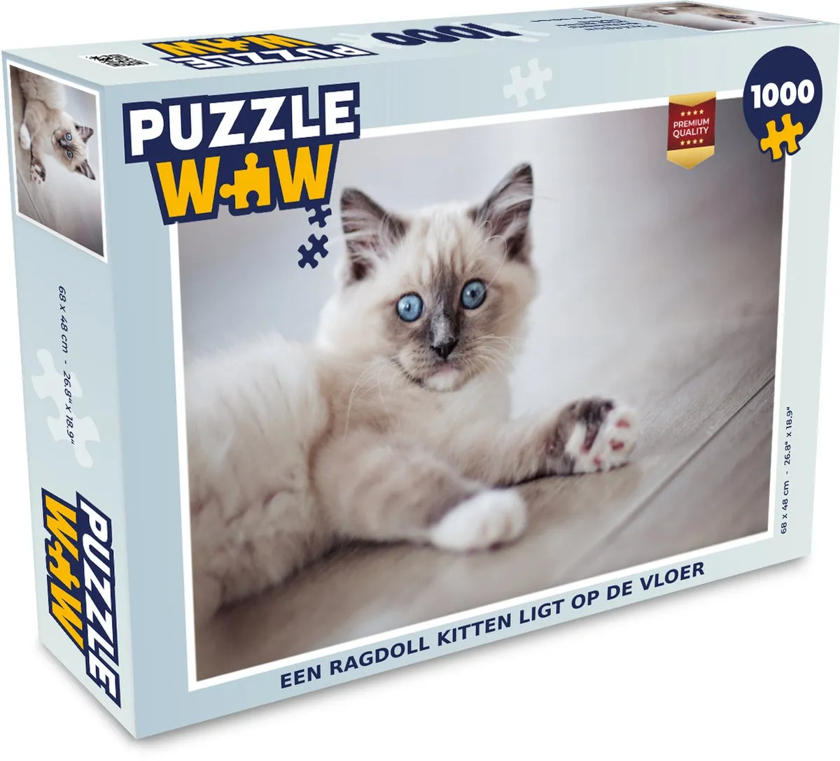 PuzzleWow Legpuzzel Ragdoll Kitten 1000 Stuks - Multicolor