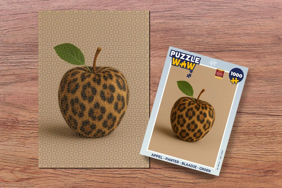 PuzzleWow Legpuzzel 1000 Stuks - Appel Panterprint Groen