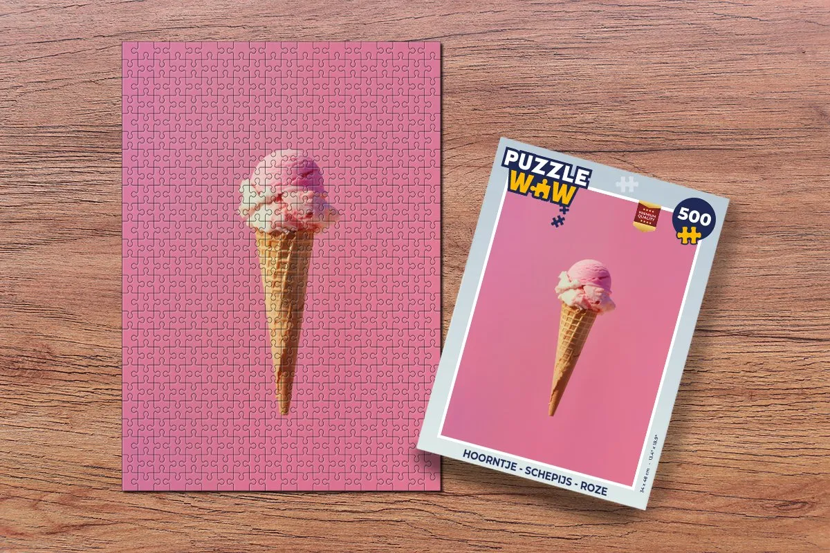 PuzzleWow Hoorntje Schepijs Legpuzzel 500 Stuks - Roze