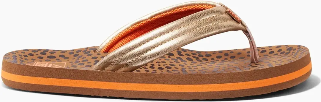Reef Kids Ahiwild Meisjes Slippers - Bruin/Goud - Maat 32