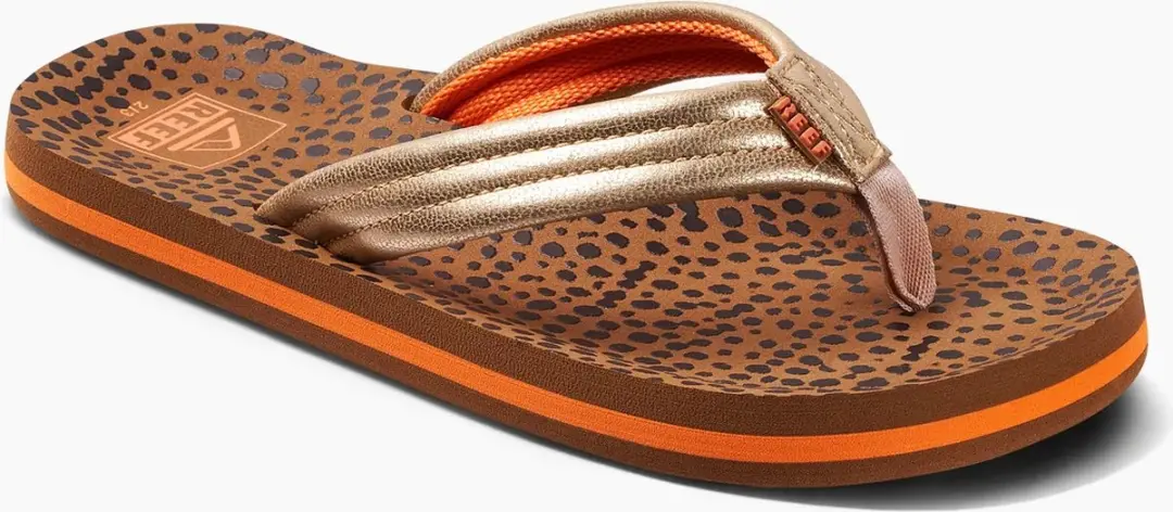 Reef Kids Ahiwild Meisjes Slippers - Bruin/Goud - Maat 32
