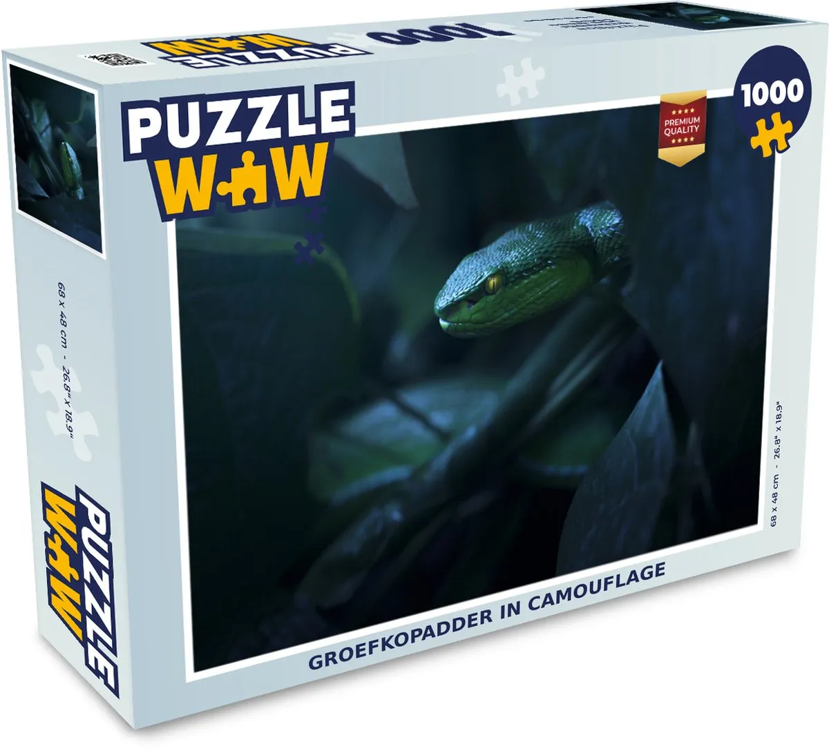 PuzzleWow Slang Macro Legpuzzel 1000 Stuks - Multicolor