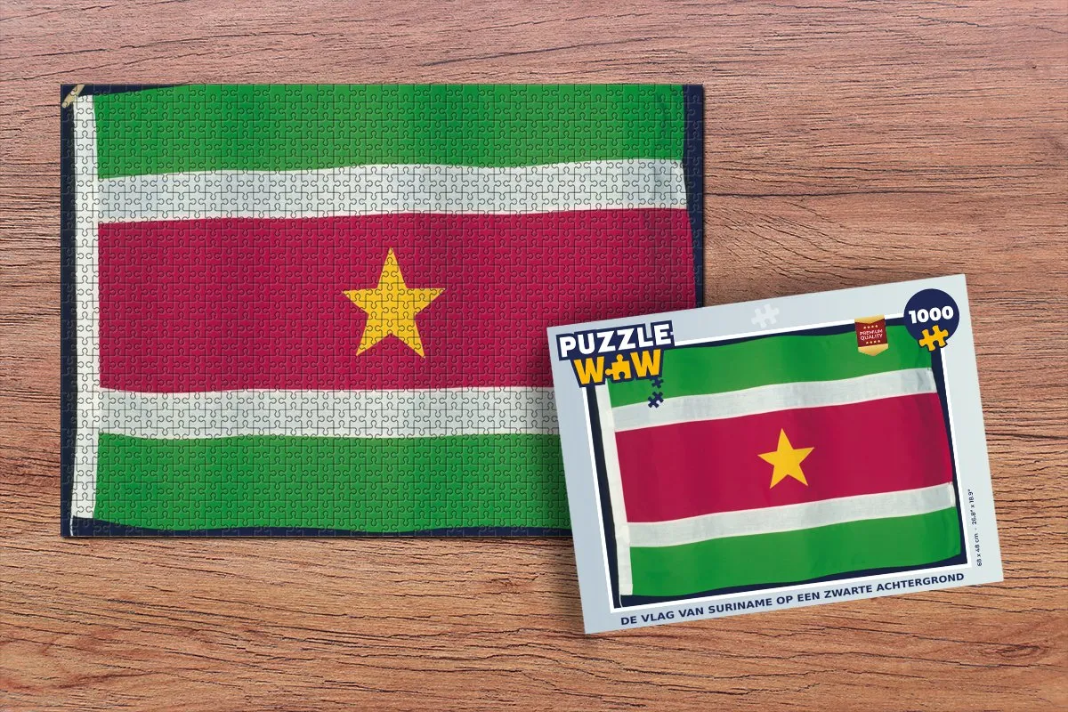 PuzzleWow Legpuzzel De vlag van Suriname 1000 Stuks - Multicolor