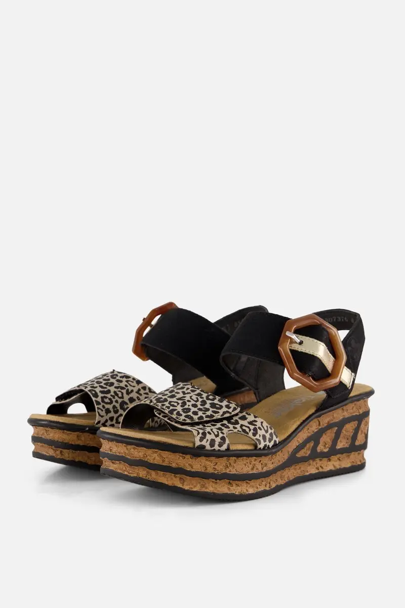 Rieker Sandalen F1/2 Leest zwart Synthetisch