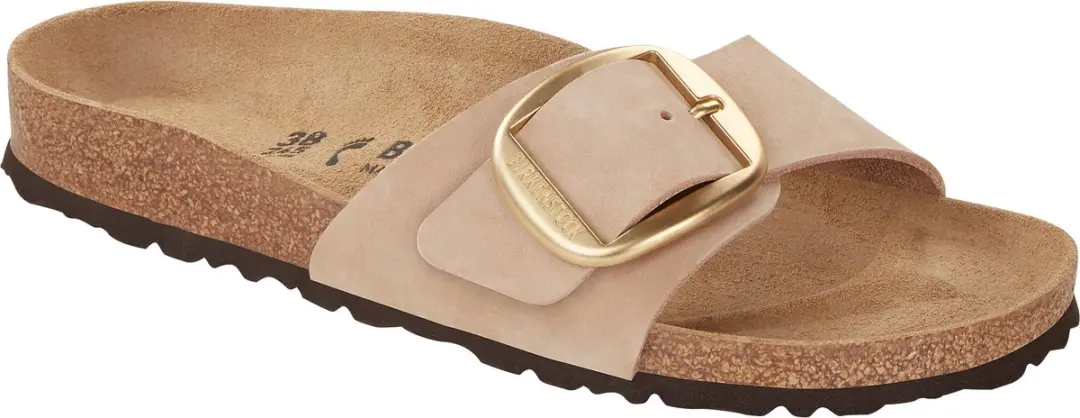 Birkenstock Madrid Big Buckle Nubuck Leather Sandalen Bruin EU 37 Vrouw