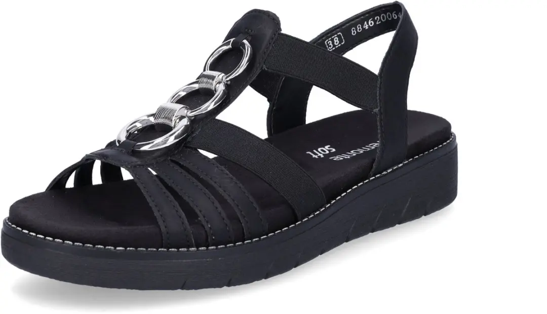 Remonte D2073-02 Sandalen zilveren versiering Zwart