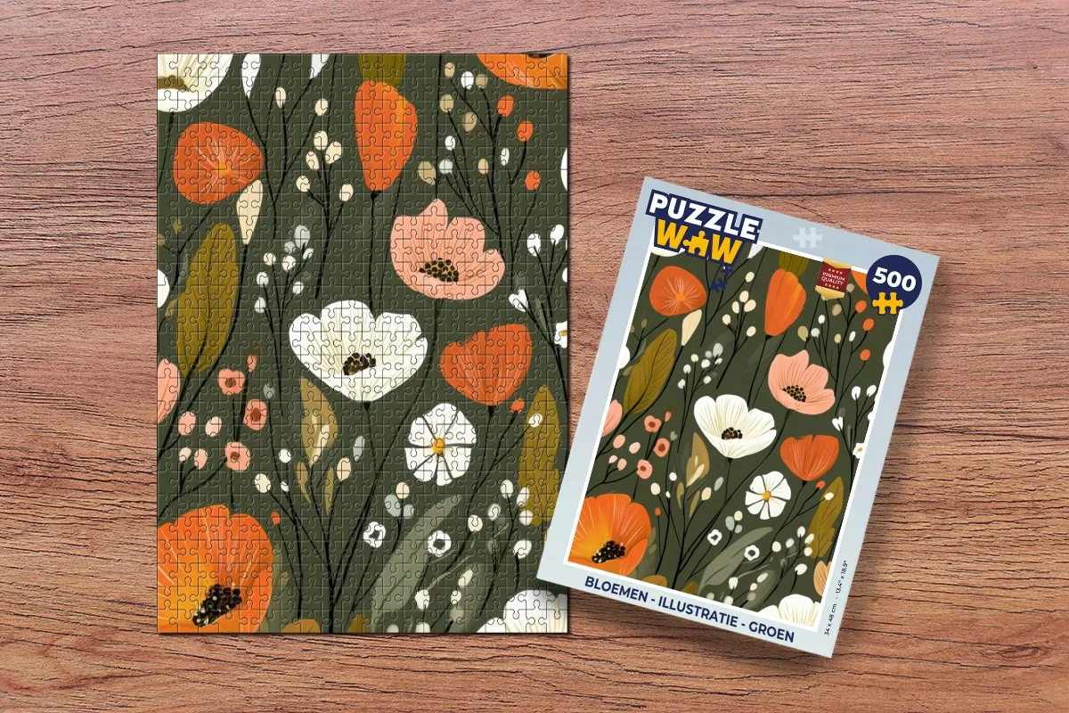 PuzzleWow Bloemen Legpuzzel 500 Stuks - Groen