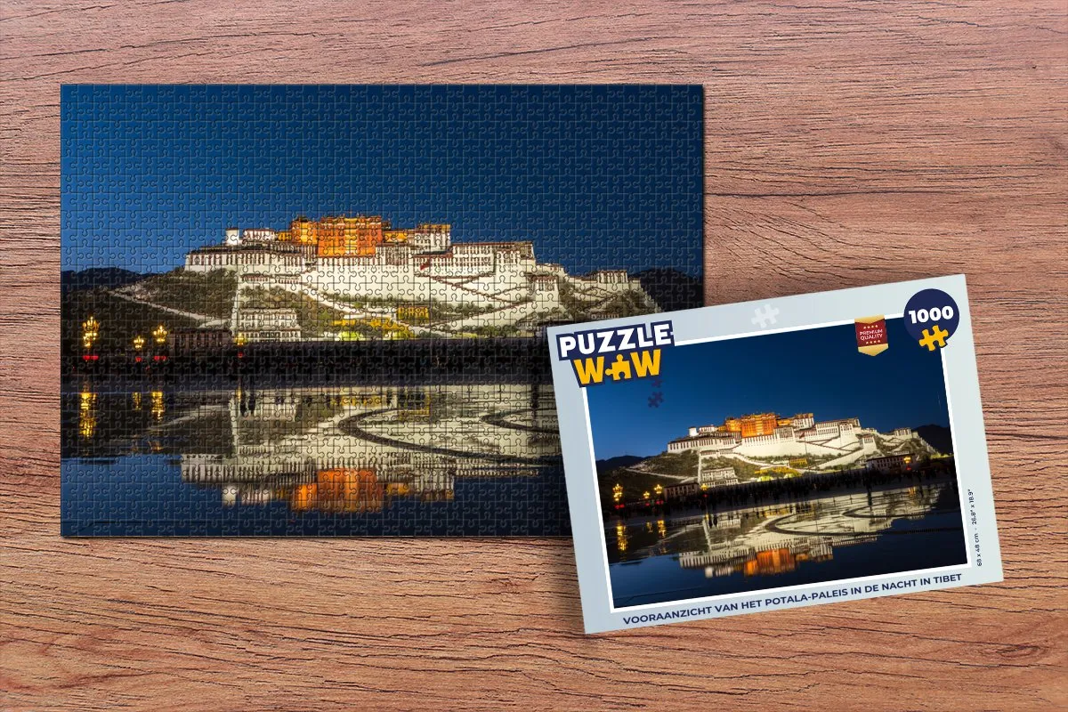 PuzzleWow Potala Paleis Nacht Legpuzzel 1000 Stuks - Multicolor