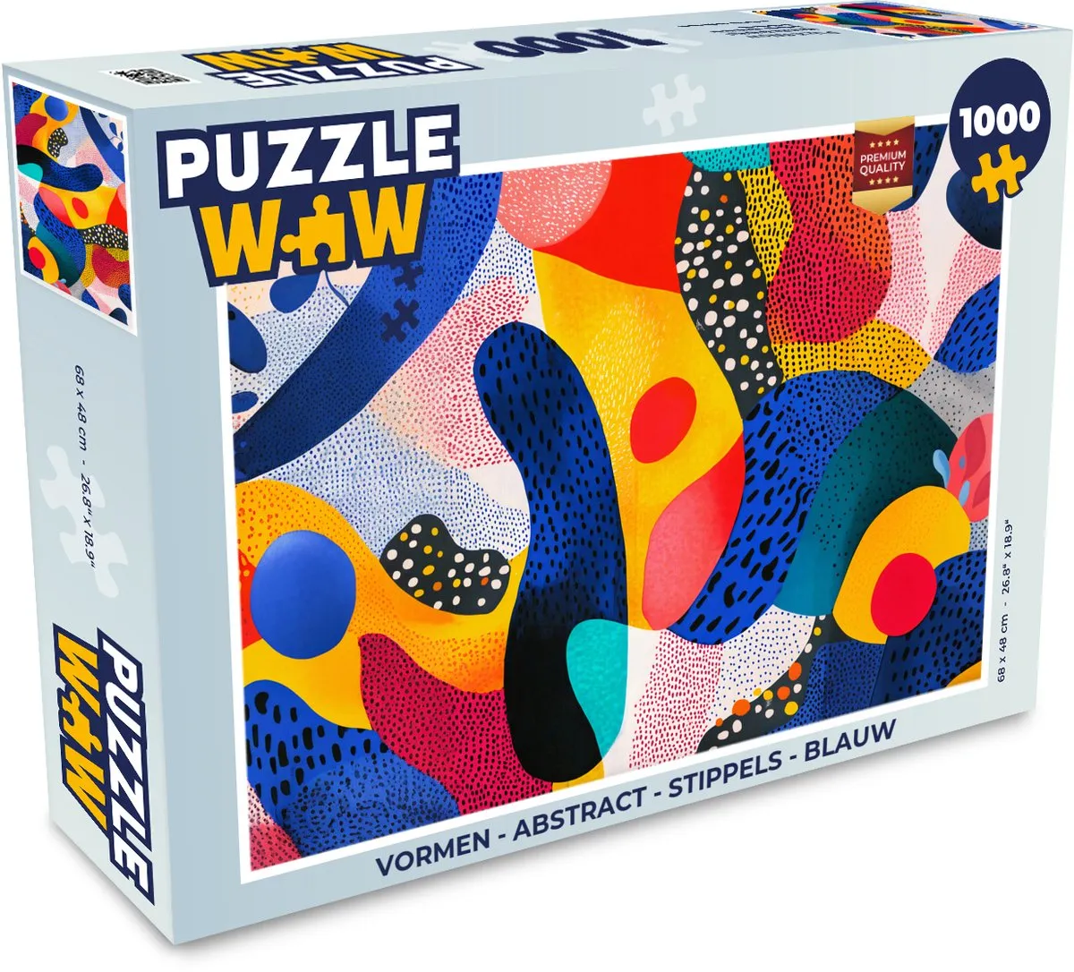 PuzzleWow Abstract Stippels Legpuzzel 1000 Stuks - Blauw
