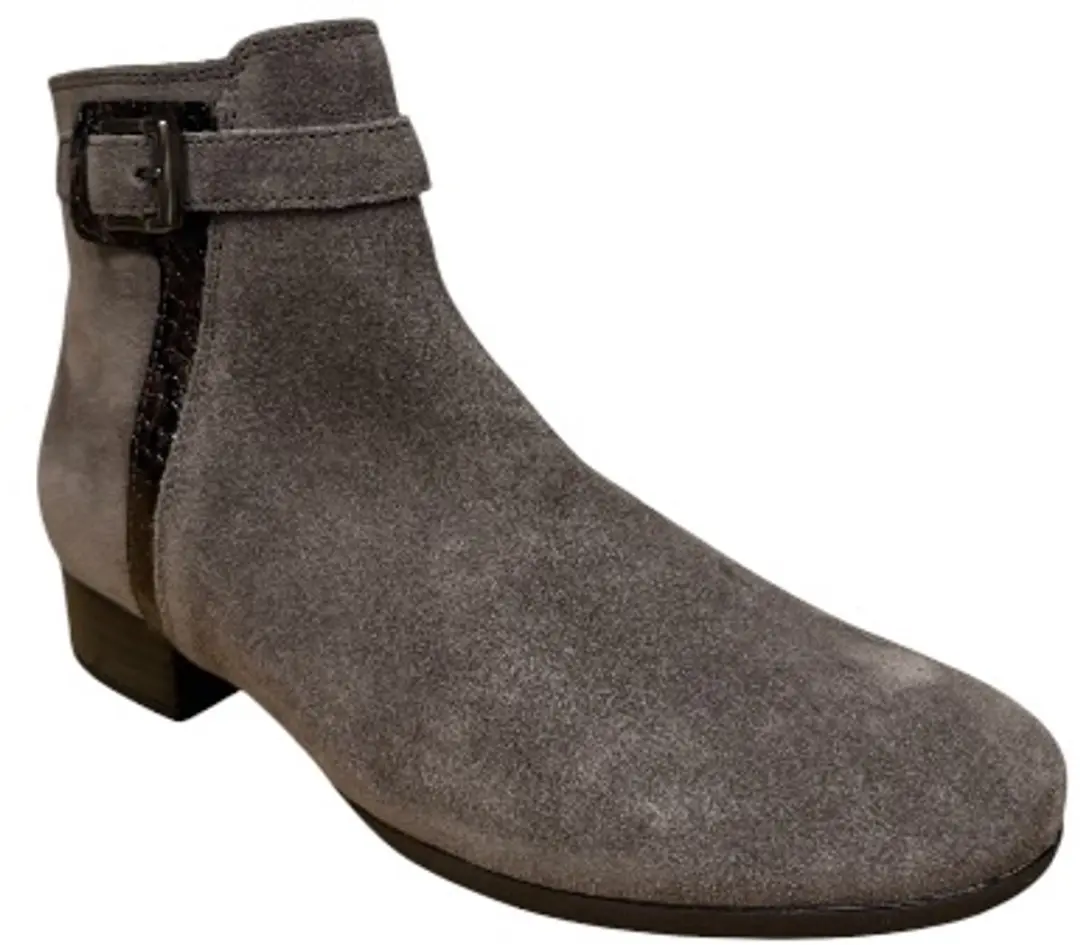 Gabor Dames Enkellaarsjes Suede Rits 6536 5 - Taupe - 41