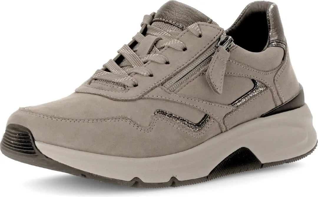 Gabor rollingsoft sensitive 56.896.42 - dames rollende wandelsneaker - beige - maat 41 (EU) 7.5 (UK)