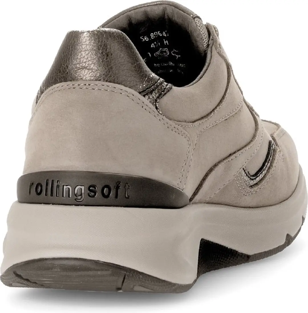 Gabor rollingsoft sensitive 56.896.42 - dames rollende wandelsneaker - beige - maat 41 (EU) 7.5 (UK)