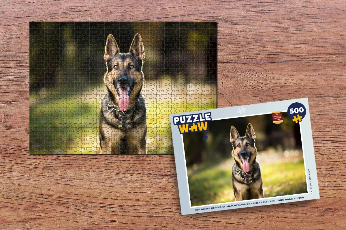 PuzzleWow Legpuzzel Duitse Herder 500 Stuks - Multicolor