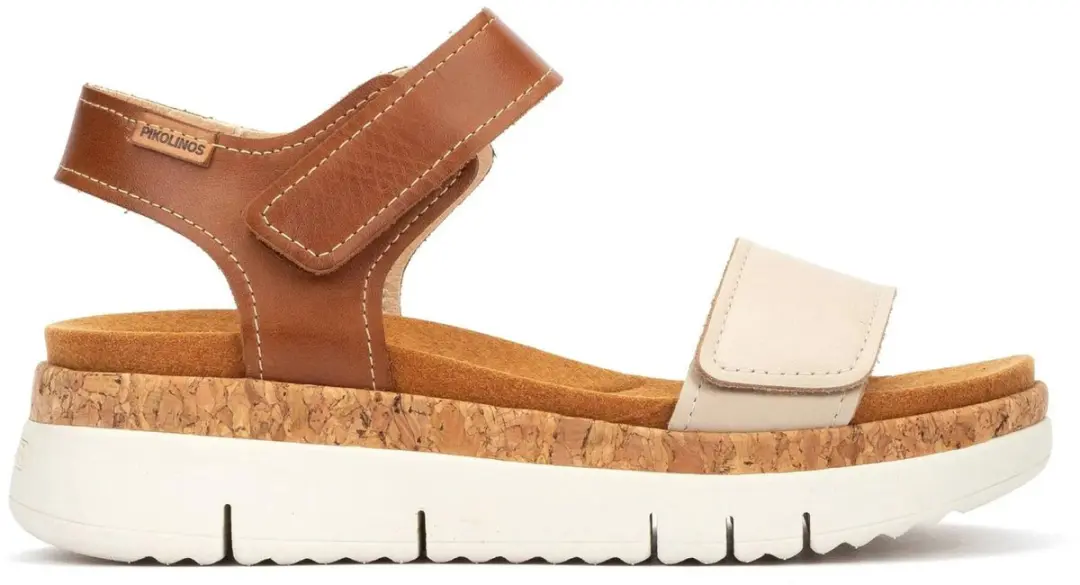 Pikolinos Palma leren sandalen beige, bruin, beige,