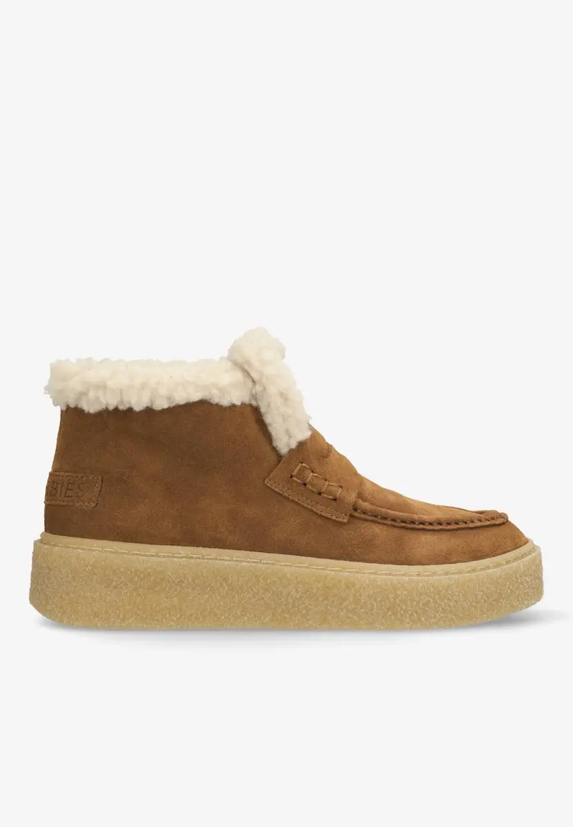 Shabbies Amsterdam Senna Anna Ankle Boot - Suede Warm Brown - Maat 39