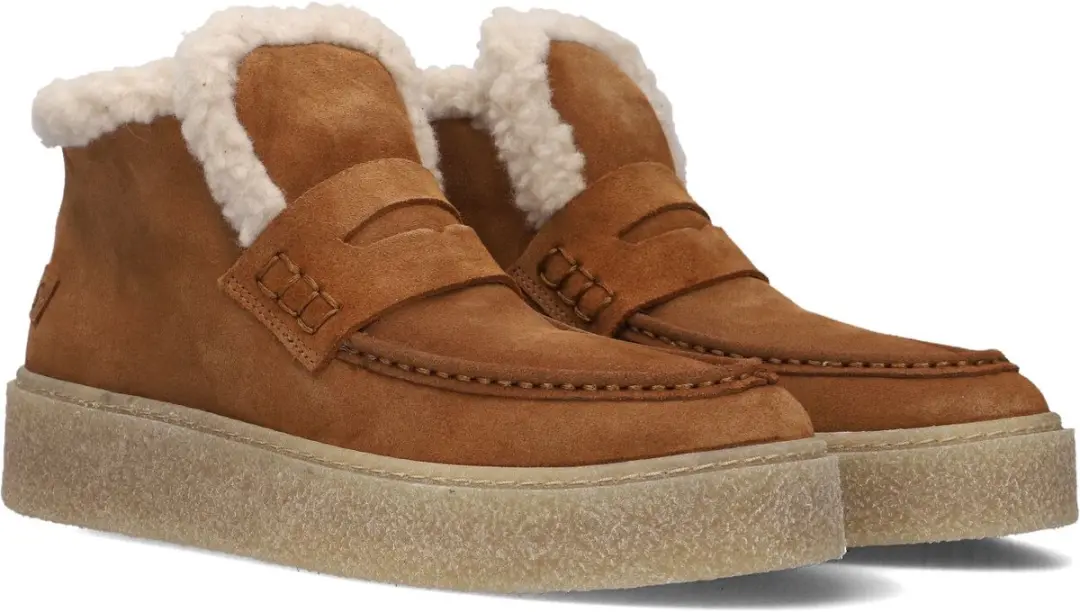 Shabbies Amsterdam Senna Anna Ankle Boot - Suede Warm Brown - Maat 39